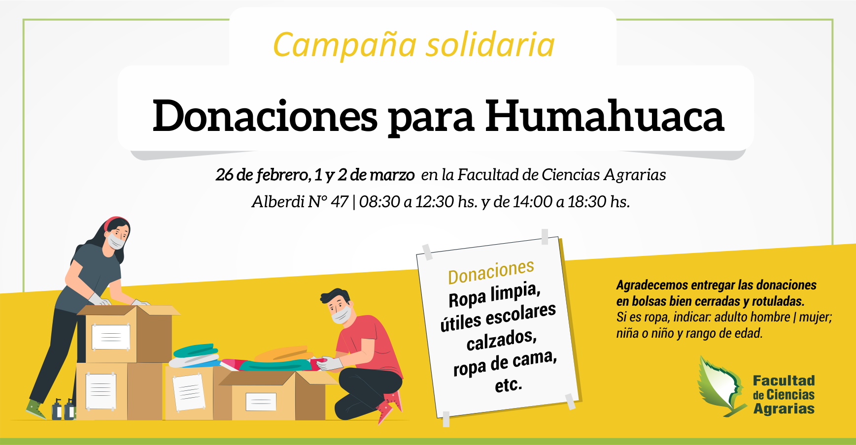 Campaña solidaria “Donaciones para Humahuaca"