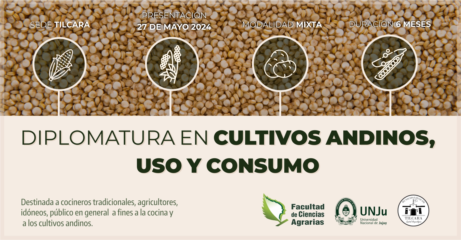 Brindarán diplomatura en cultivos andinos, uso y consumo