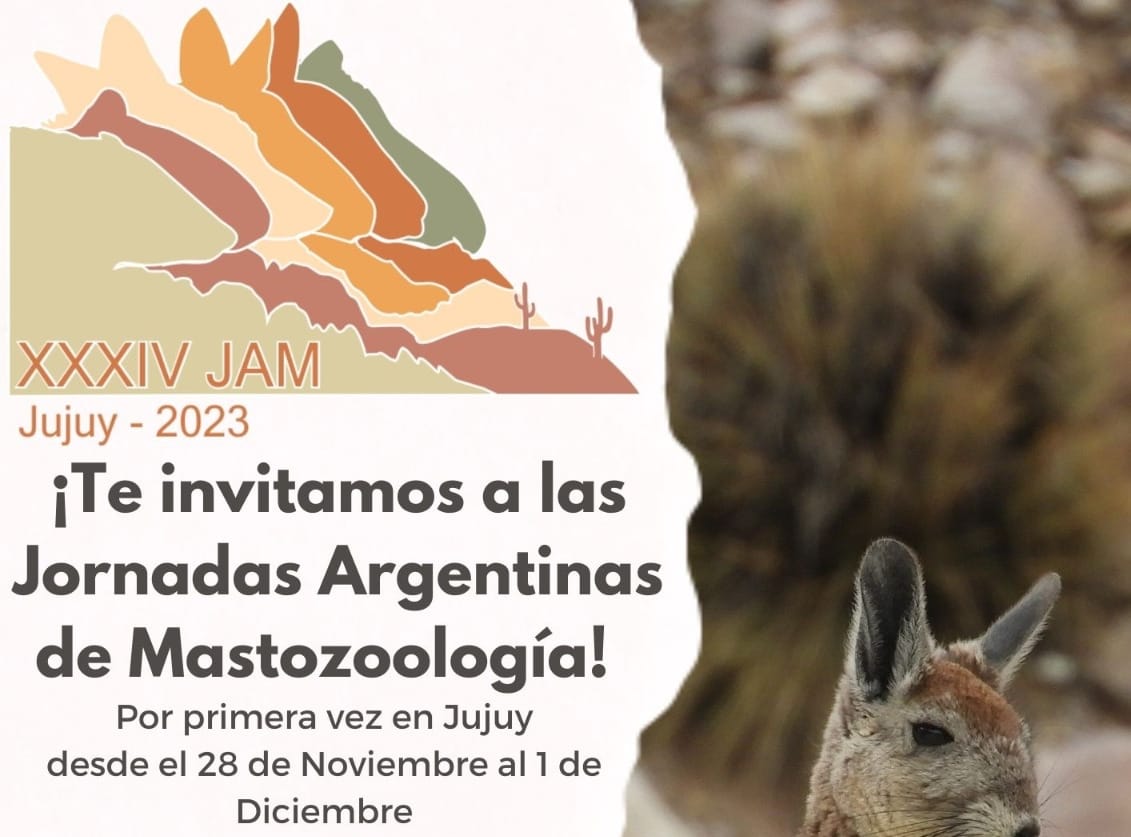 Invitan a participar de las XXXIV Jornadas Argentinas de Mastozoología