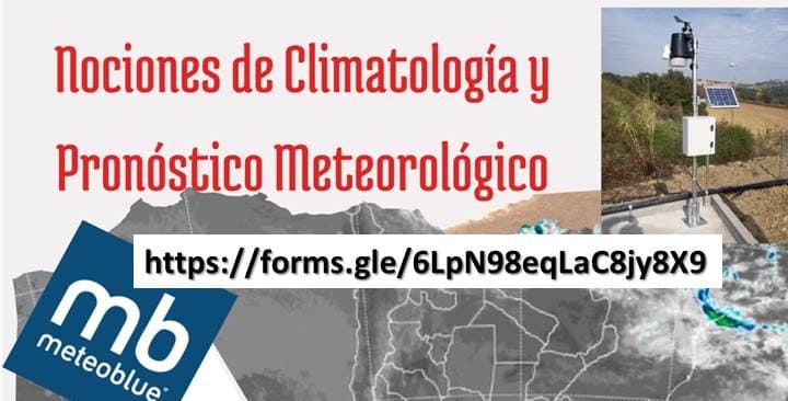 Invitan a Curso sobre "Nociones de Climatología y Pronóstico Meteorológico"