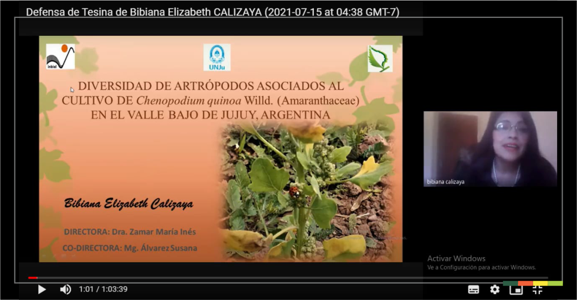 Bibiana Elizabeth Calizaya, nueva Licenciada en Ciencias Biológicas